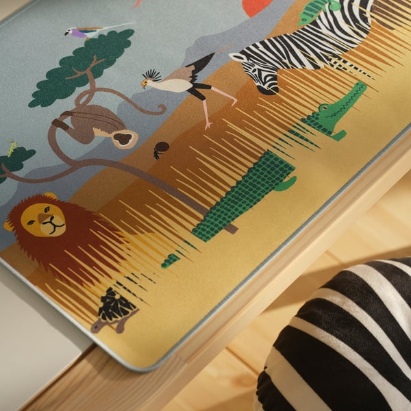 SANDLÖPARE Sous-main, multicolore animaux dans la savane, 15x23 5/8 "