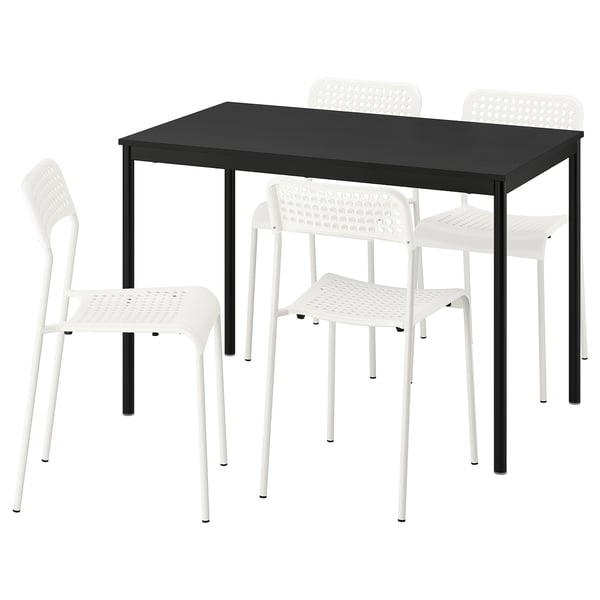SANDSBERG Table et 4 chaises, noir noir/blanc, 43 1/4x26 3/8 "