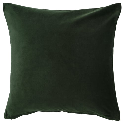 SANELA Housse de coussin, vert foncé, 20x20 "