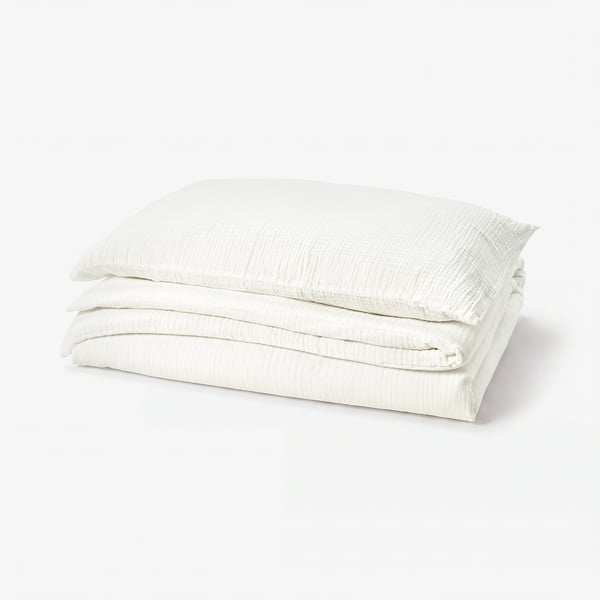 SCHERSMIN Housse de couette et taie(s), blanc, 1 place