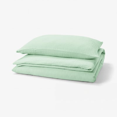 SCHERSMIN Housse de couette et taie(s), vert clair, 1 place