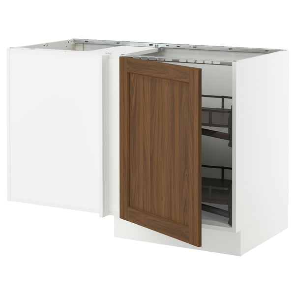 SEKTION Arm inf angle+aménagement coul, blanc/Enköping effet noyer foncé, 50x24x30 "