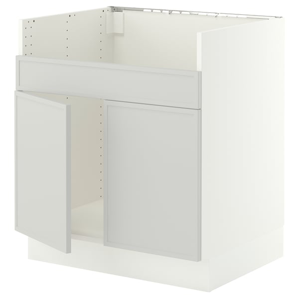 SEKTION Arm inf pr évier TALLSJÖN, blanc/Aspudden gris clair, 30x24x30 "
