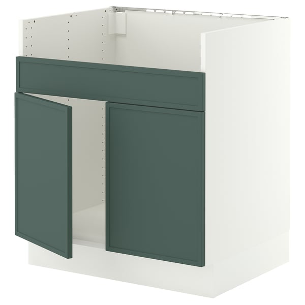SEKTION Arm inf pr évier TALLSJÖN, blanc/Aspudden gris-vert foncé, 30x24x30 "