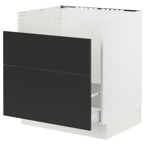 SEKTION Arm inf pr évier TALLSJÖN, blanc/Nickebo anthracite mat, 30x24x30 "