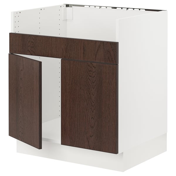 SEKTION Arm inf pr évier TALLSJÖN, blanc/Sinarp brun, 30x24x30 "