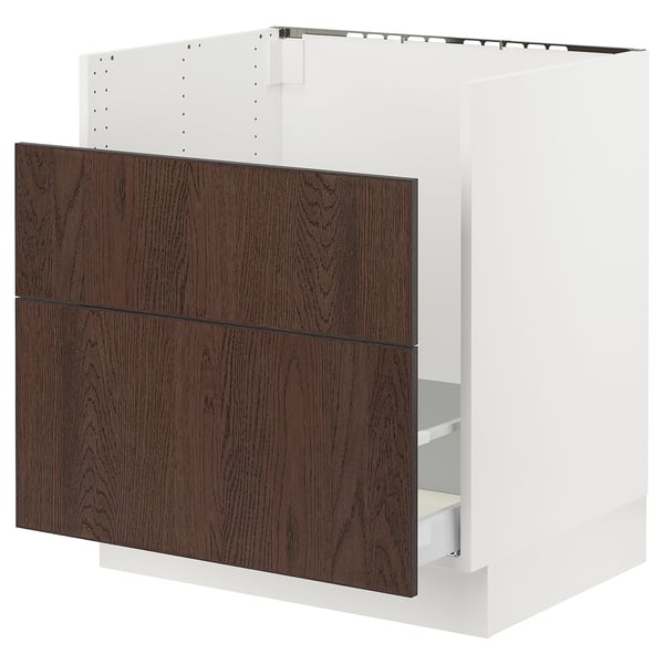 SEKTION Arm inf pr évier TALLSJÖN, blanc/Sinarp brun, 30x24x30 "