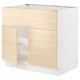 SEKTION Arm inf pr tabl cuiss/hotte 2 ptes, blanc/Askersund effet frêne clair, 36x24x30 "