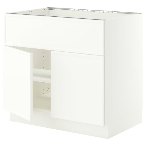 SEKTION Arm inf pr tabl cuiss/hotte 2 ptes, blanc/Aspudden blanc mat, 36x24x30 "