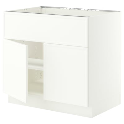SEKTION Arm inf pr tabl cuiss/hotte 2 ptes, blanc/Aspudden blanc mat, 36x24x30 "
