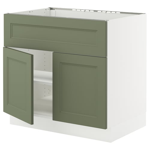 SEKTION Arm inf pr tabl cuiss/hotte 2 ptes, blanc/Axstad gris-vert, 36x24x30 "