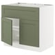 SEKTION Arm inf pr tabl cuiss/hotte 2 ptes, blanc/Axstad gris-vert, 36x24x30 "