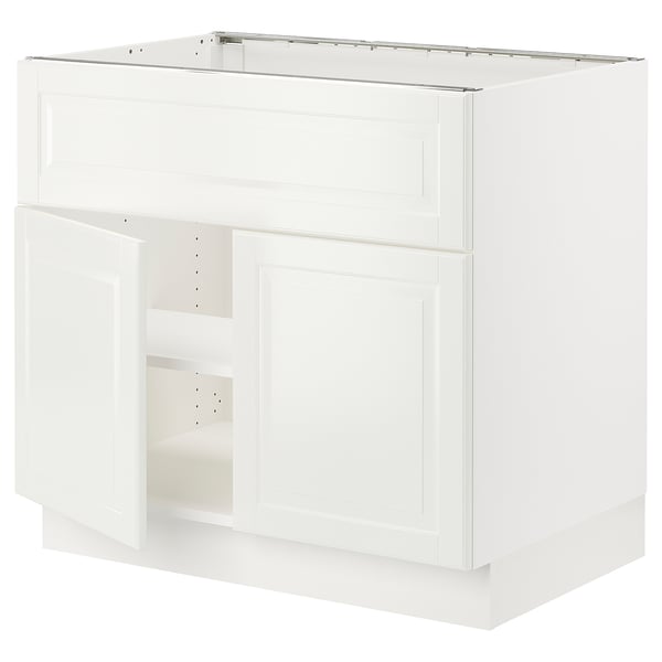 SEKTION Arm inf pr tabl cuiss/hotte 2 ptes, blanc/Bodbyn blanc cassé, 36x24x30 "