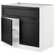 SEKTION Arm inf pr tabl cuiss/hotte 2 ptes, blanc/Lerhyttan teinté noir, 36x24x30 "