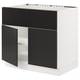 SEKTION Arm inf pr tabl cuiss/hotte 2 ptes, blanc/Nickebo anthracite mat, 36x24x30 "