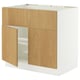 SEKTION Arm inf pr tabl cuiss/hotte 2 ptes, blanc/Sinarp chêne plaqué, 36x24x30 "