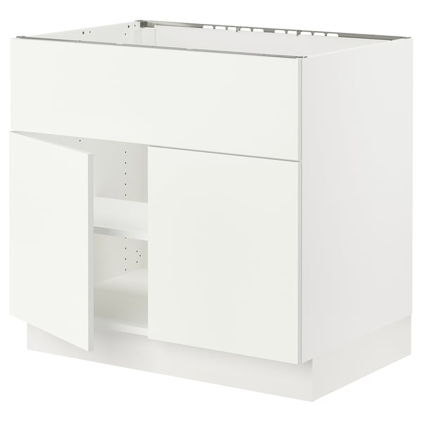 SEKTION Arm inf pr tabl cuiss/hotte 2 ptes, blanc/Vallstena blanc, 36x24x30 "