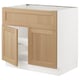 SEKTION Arm inf pr tabl cuiss/hotte 2 ptes, blanc/Vedhamn chêne, 36x24x30 "