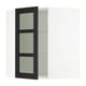 SEKTION Arm mur ang+tablettes/pte vitr, blanc/Lerhyttan teinté noir, 26x15x30 "