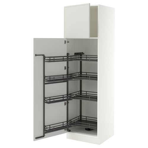 SEKTION Armoire avec rangement coulissant, blanc/Aspudden gris clair, 24x24x80 "
