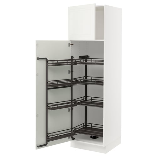 SEKTION Armoire avec rangement coulissant, blanc/Bodbyn blanc cassé, 24x24x80 "