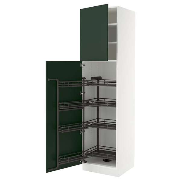SEKTION Armoire avec rangement coulissant, blanc/Havstorp vert profond, 24x24x90 "
