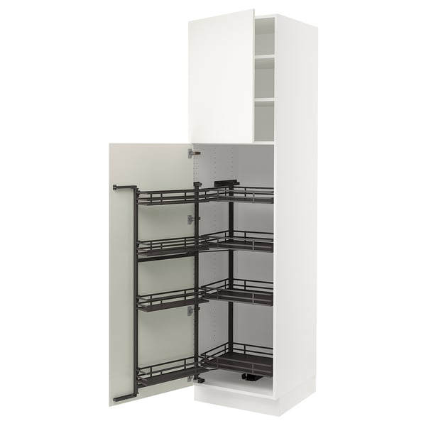 SEKTION Armoire avec rangement coulissant, blanc/Veddinge blanc, 24x24x90 "