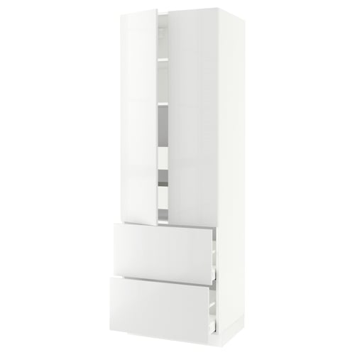 SEKTION Armoire haute 2 portes/2 faces/4tir, blanc/Ringhult blanc, 30x24x90 "