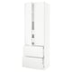 SEKTION Armoire haute 2 portes/2 faces/4tir, blanc/Voxtorp blanc mat, 30x24x90 "