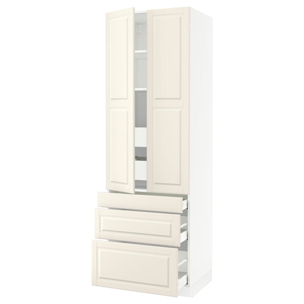 SEKTION Armoire haute 2 ptes/3 faces/5 tir, blanc/Bodbyn blanc cassé, 30x24x90 "