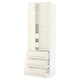 SEKTION Armoire haute 2 ptes/3 faces/5 tir, blanc/Bodbyn blanc cassé, 30x24x90 "
