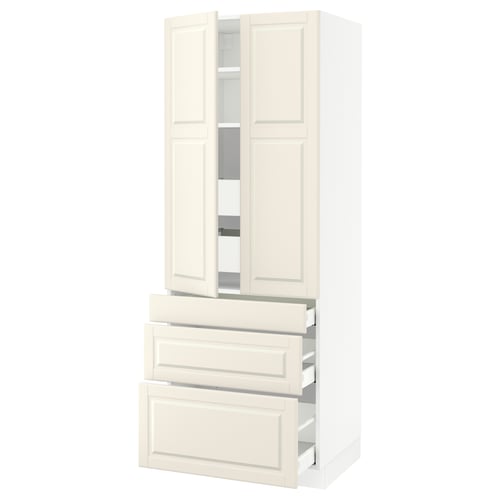 SEKTION Armoire haute 2 ptes/3 faces/5 tir, blanc/Bodbyn blanc cassé, 30x24x80 "