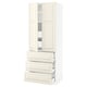 SEKTION Armoire haute 2 ptes/3 faces/5 tir, blanc/Bodbyn blanc cassé, 30x24x80 "