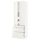 SEKTION Armoire haute 2 ptes/3 faces/5 tir, blanc/Veddinge blanc, 30x24x90 "