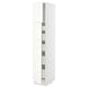 SEKTION Armoire haute+2 ptes/tablettes/5tir, blanc/Vallstena blanc, 15x24x80 "