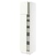 SEKTION Armoire haute+2 ptes/tablettes/5tir, blanc/Vallstena blanc, 18x24x80 "