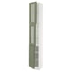 SEKTION Armoire haute 2 ptes vitr/1 pte, blanc/Axstad gris-vert, 15x15x90 "