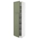 SEKTION Armoire haute av porte +corbeilles, blanc/Axstad gris-vert, 24x24x90 "