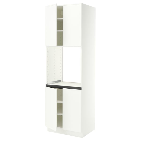 SEKTION Armoire haute four 4 ptes, blanc/Aspudden blanc mat, 30x24x90 "