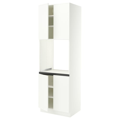 SEKTION Armoire haute four 4 ptes, blanc/Aspudden blanc mat, 30x24x90 "