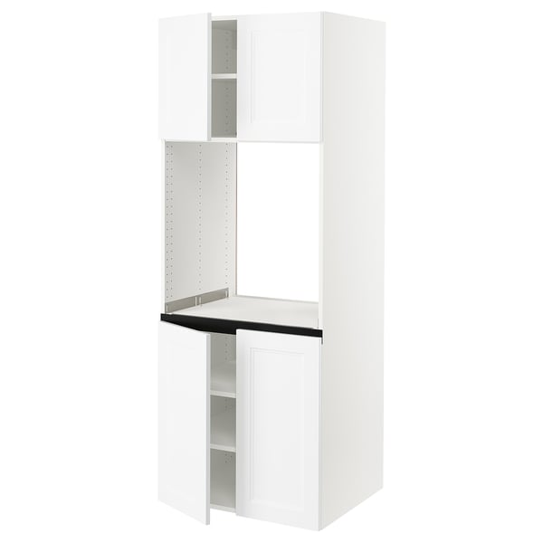 SEKTION Armoire haute four 4 ptes, blanc/Axstad blanc mat, 30x24x80 "