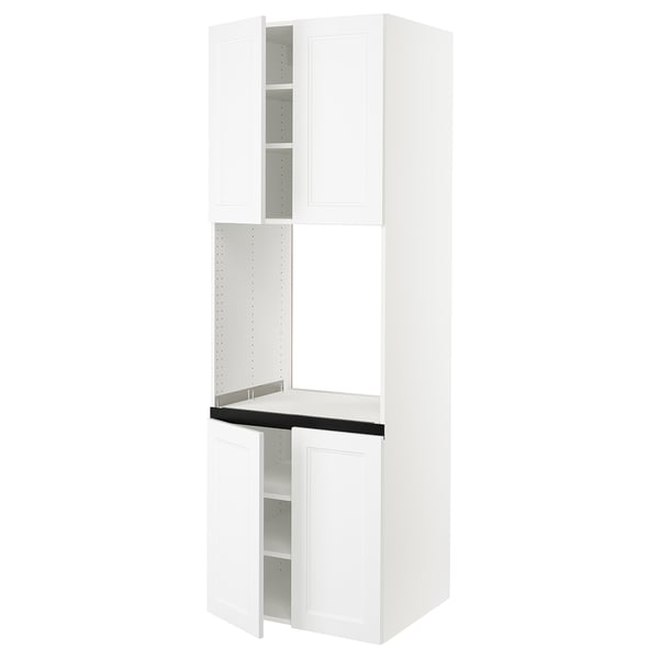 SEKTION Armoire haute four 4 ptes, blanc/Axstad blanc mat, 30x24x90 "