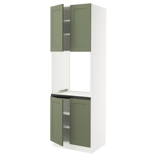 SEKTION Armoire haute four 4 ptes, blanc/Axstad gris-vert, 30x24x90 "