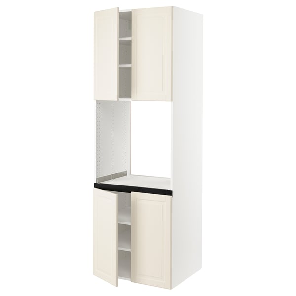 SEKTION Armoire haute four 4 ptes, blanc/Bodbyn blanc cassé, 30x24x90 "