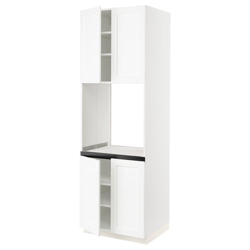 SEKTION Armoire haute four 4 ptes, blanc Enköping/blanc effet bois, 30x24x90 "