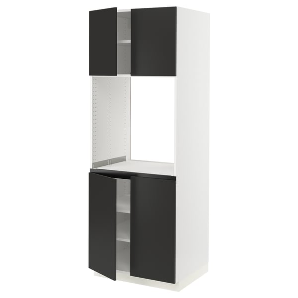SEKTION Armoire haute four 4 ptes, blanc/Nickebo anthracite mat, 30x24x80 "