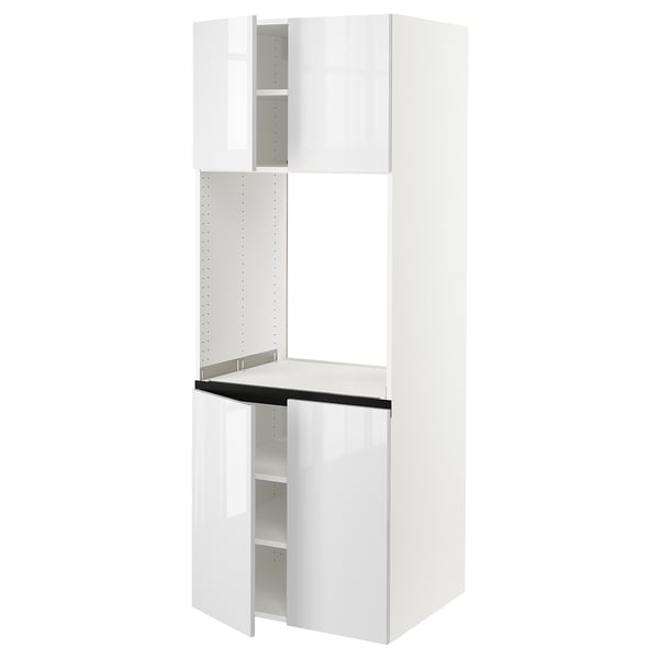 SEKTION Armoire haute four 4 ptes, blanc/Ringhult blanc, 30x24x80 "