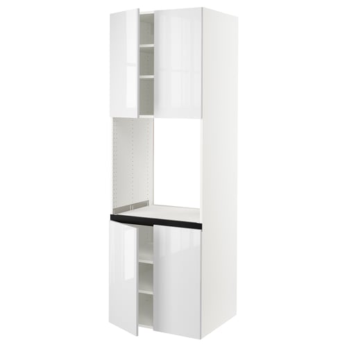 SEKTION Armoire haute four 4 ptes, blanc/Ringhult blanc, 30x24x90 "