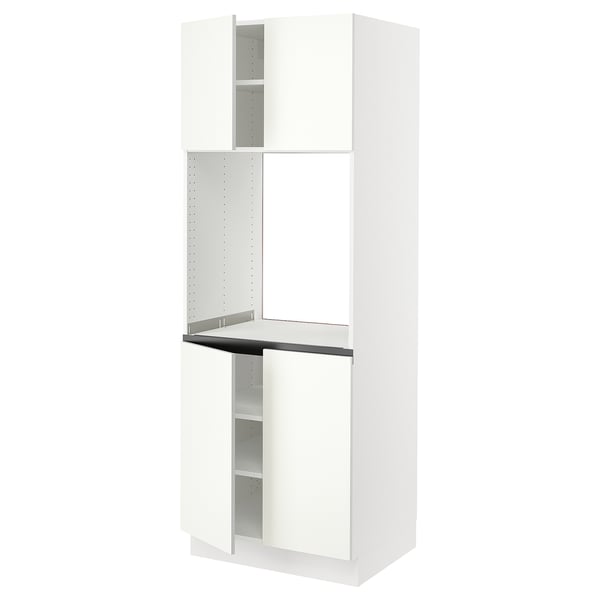 SEKTION Armoire haute four 4 ptes, blanc/Vallstena blanc, 30x24x80 "