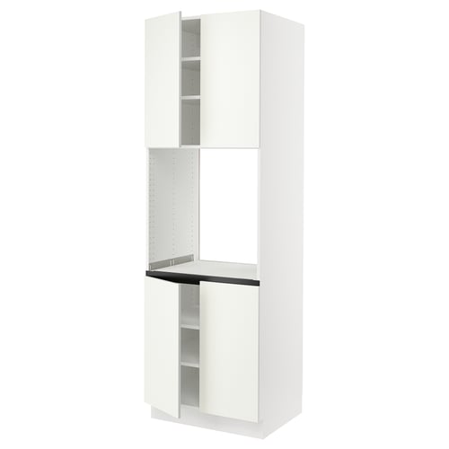 SEKTION Armoire haute four 4 ptes, blanc/Vallstena blanc, 30x24x90 "